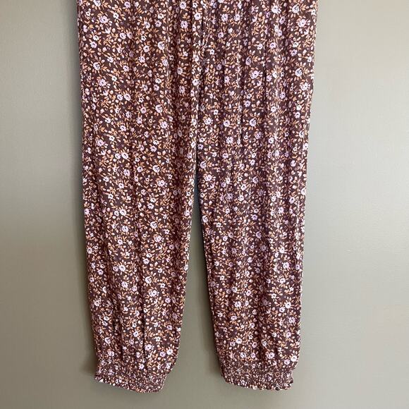 Aerie Homebody Jogger Pants Lightweight Size XS Casual Comfortable Mauve Floral - Picture 15 of 16